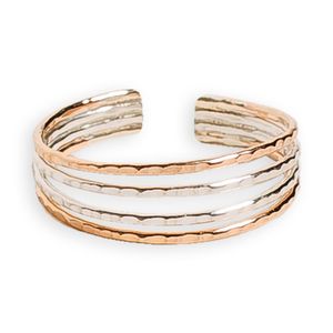 Relleno de oro de plata de ley Cuatro Strand & ajustable toe anillo