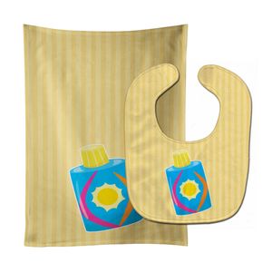 Caroline 's Treasures playa bebé niña Loción Bib & Paños para bebés, Multicolor, Grande