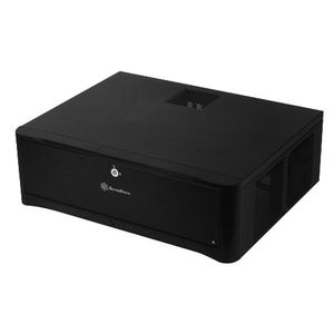SilverStone Technology HTPC Funda con Panel Frontal de Aluminio Micro-ATX, 2X Hot-Swap Drive Bays, 0.118x4.724 in Golf Bladed Fan, USB 3.0 X2 en Negro