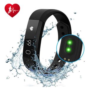 Pulsera inteligente Fitness, monitor de ritmo cardíaco, rastreador de actividad impermeable, compatible con Android iOS Smartphone