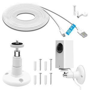 Cable de carga con soporte de pared para cámara Wyze, kit de montaje de cacerola Wyze, incluye cable de carga y sincronización de datos, soporte de te