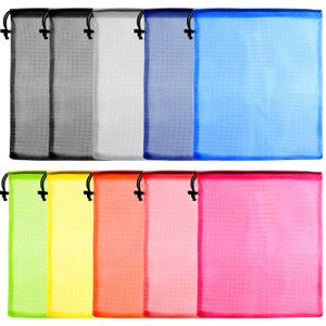 KUUQA - 10 bolsas de malla con cordón para la colada, bolsa de malla, bolsa para pelotas de golf, bolsa de malla de nailon para almacenamiento, viajes