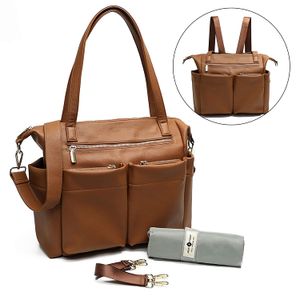 Mochila de piel para pañales, bolsa de bebé