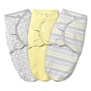 SwaddleMe Original Swaddle 3PK, Yellow Stripe, Small (0-3 meses, 7-14 lbs)