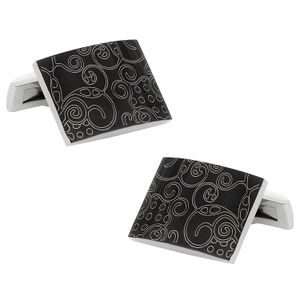 Negro Gemelos de acero inoxidable Arte de Cuff-Daddy
