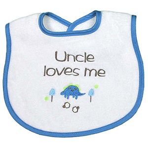 Gotas de lluvia Uncle Loves ME bordado babero, azul real