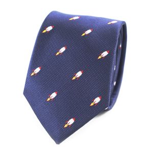 Corbata de cuello con diseño de camafeo con caja, color azul marino