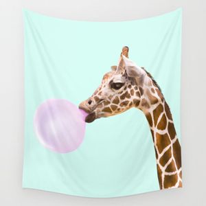 shukqueen Tapestry, jirafa Blowing Bubble Gum para colgar en la pared tapiz recámara decoración