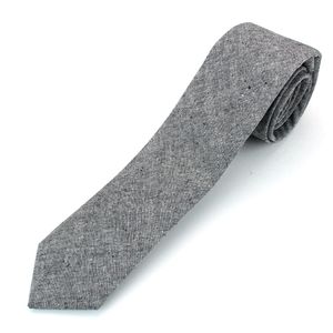 Men's Chambray Cotton Skinny Necktie Tie Textured Distressed Style - 2 1/2" Width