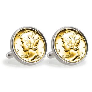 Americana Coin Treasures gold-layered Plata Mercurio Dime Plata de ley Gemelos