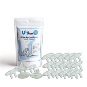 Protectores de enchufe de plástico transparente para bebés (20 unidades)