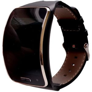 Reemplazo banda de piel auténtica para Samsung Gear S sm-r750 pulsera pulsera correa para reloj, negro