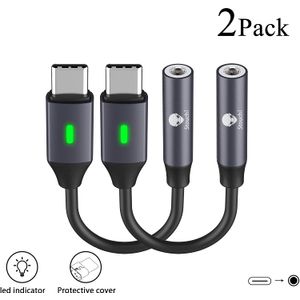Adaptador USB C a 0.138 in Dongle, Stouchi USB C para auriculares adaptador de audio tipo C a 0.138 in (nueva versión) chip DAC Hi-Fi para Note10, Not