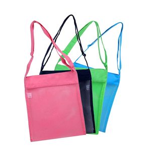 Bolsas de malla coloridas para playa, 11.8 x 13.3 in, transpirables, bolsas de concha marina, bolsas de viaje con correas de transporte ajustables par