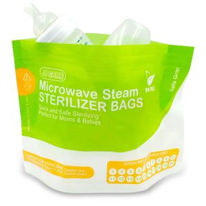 [Pack de 20] Bolsas esterilizadoras de vapor para microondas – 400 usos – Bolsas esterilizadoras reutilizables para biberones – Bolsas de vapor para b