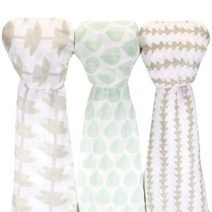 Muslin - Manta de algodón para bebé (3 unidades), color verde y marrón