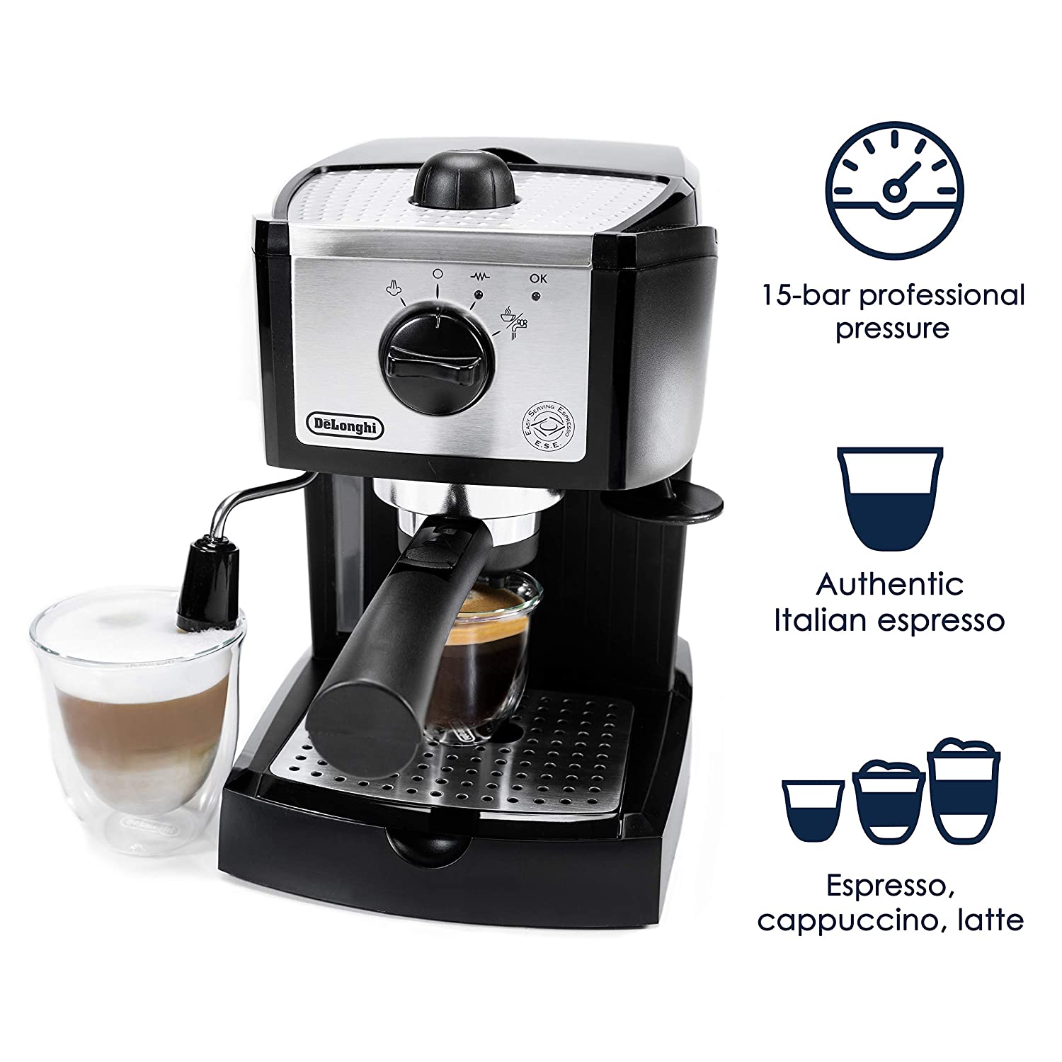 De'Longhi EC155 15 BAR - Máquina para hacer café espresso y capuchino,  EC155 Pump Driven Máquina para Espresso/Cappuccino - Compra en Amazon desde  Colombia fácil y rápido | Grupo Akaes
