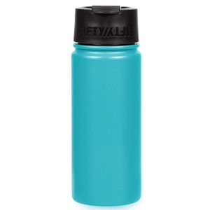 Fifty/Fifty - Botella de agua para café con aislamiento al vacío de doble pared, acero inoxidable, tapa abatible con boca ancha