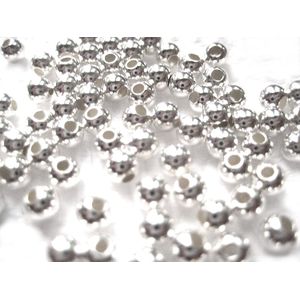 100 QTY. 4 mm Ronda Lightweight Seamless perlas plata de ley 925. Por jensfindings