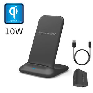 Techsmarter TSWireless 10W Soporte de carga rápida inalámbrico certificado Qi compatible con Samsung S10, S9, S9 Plus, S8, S8 Plus, S7, Note 9, iPhone
