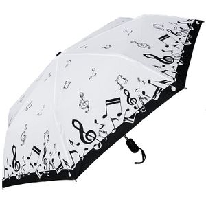 rainstoppers paraguas 44" Auto Open Close Mini, diseño musical, color blanco y negro, 44" Arc
