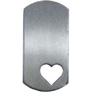 rmp Estampación Blanks, 1 inch x 2 inch Dogtag con menor LeftHand 1/2 inch Corazón, aluminio .063 Calibre pulgadas (14) – Pack de 50