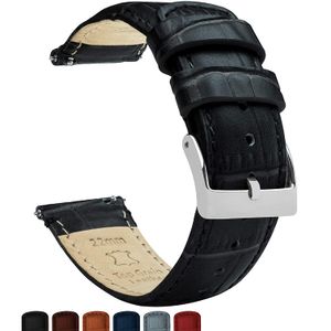 Barton Alligator Grain - Correa de piel para reloj (0.630 in, 0.709 in, 0.748 in, 0.787 in, 0.827 in, 0.866 in, 0.906 in o 0.945 in)