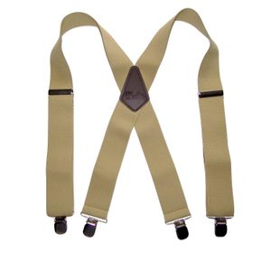 Contratista 2" Amplia Tan tirantes de trabajo, X-Back con No-Slip  patentado Plata Clips
