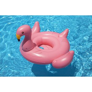 Flamingo bebé asiento piscina inflable de juguete, color rosa