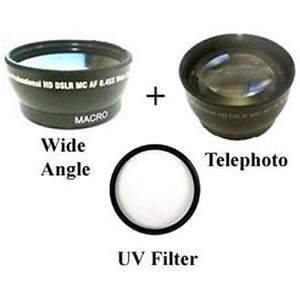 lente gran angular + Teleobjetivo + UV para Canon HF G20, Canon HF G25, Canon HF G30, Canon HFG30, Canon HFS10