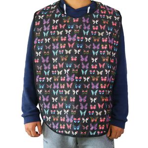 Babero para adultos, para comer, mariposa, para adultos, para mujeres, reutilizable, protector de ropa para ancianos y pacientes WD03
