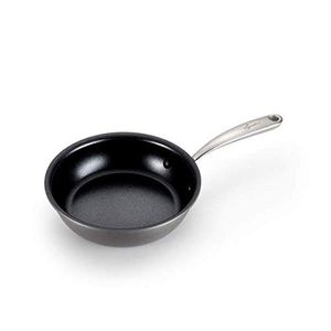 Lagostina H9040364 Nera - Sartén antiadherente anodizado duro de 8.5 in, apta para lavavajillas, color gris