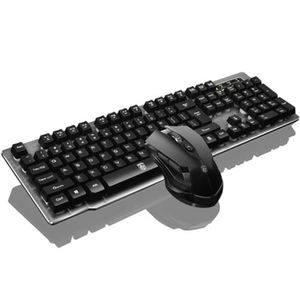 Inalámbrico Mecánico Feel Set de teclado y mouse, 2.4GHz Teclado Gaming para computadora portátil PC de computadora fuerte compatible con Windows, iOS