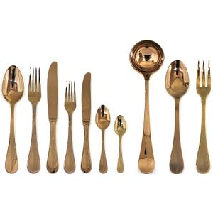Mepra 75-Piece Caccia Bronzo, Set de cubiertos