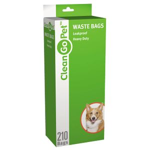 Clean Go bolsas de caca perro Dog Pet Heavy Doody bolsas de residuos, 21-pack, leakproof – Plata con Negro de impresión