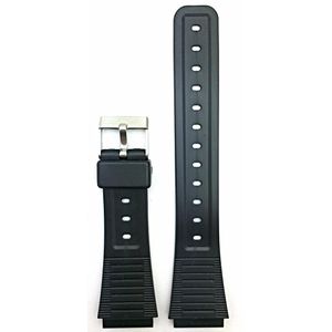 19 mm Negro hule Watch Band – -Material cómodo y duradero PVC