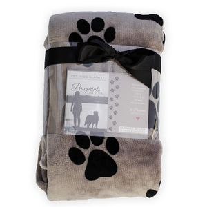 Manta con texto en inglés "Pawprints Left by You" con sentimiento de corazón, para mascotas o mascotas, regalo de pereza.