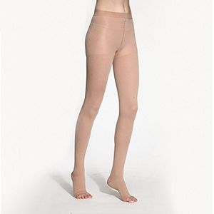 briteleafs Sheer Medias de compresión 15 – 20 mmHg, Moderado Apoyo, Open Toe, L, Beige, 1