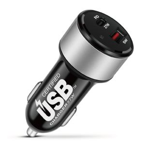 TNP tipo C PD Cargador de coche (USB-IF Certificado) w/27 W entrega de potencia puerto USB-C y 5 W USB-A para 2017, MacBook Pro, Pixel 2 XL/Pixel, iPh
