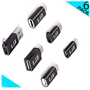 Adaptador USB C, tipo C, adaptador USB de alta velocidad tipo C a USB 3.0, USB tipo C a Micro USB, paquete de 6 unidades, color negro