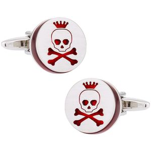 Calavera Y Crossbone Gemelos de Cuff-Daddy, latón rodiado, CD-683