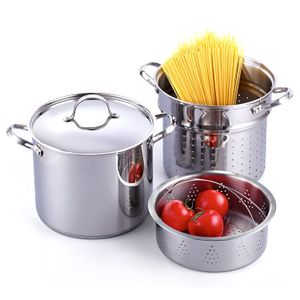 Cooks estándar Classic 4 piezas 12 cuartos olla para pasta olla vaporera Multipots, acero inoxidable