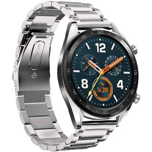 LeafBoat - Correa de reloj compatible con Huawei Watch GT, 0.866 in, ajustable, correa clásica de acero inoxidable para reloj inteligente compatible c