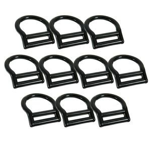 Fusion Climb Bent Slotted Peso ligero de aluminio D-Ring para 1 3/4" Webbing Negro 10-pack