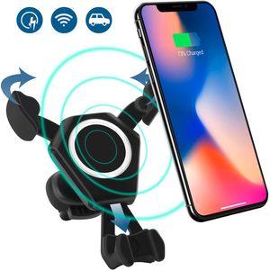 Soporte de carga inalámbrico para coche, soporte de conexión de gravedad, soporte de ventilación para coche, compatible con iPhone X XR XS Max 8 Samsu