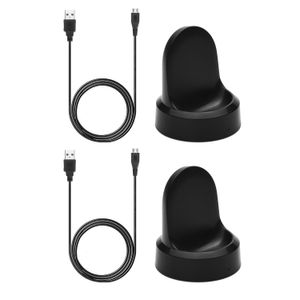 Gear S3 Cargador, threeeggs Gear S3 estación de carga Cuna Cargador de repuesto para Samsung Galaxy Gear S2 Classic/Frontier reloj inteligente (negro,