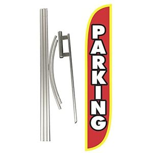 LookOurWay Event Themed 12-Feet Tall Feather Flag Complete Set with Poles & Ground Spike