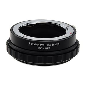 Fotodiox Dlx Stretch – Adaptador de montaje del lente Pentax K (PK) lente para Micro Cuatro Tercios (MFT SLR, M4/3 de montaje) Monte cámara sin espejo
