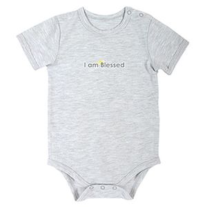 Stephan bebé gris Heather I Am Bendecido con alas de ángel Snapshirt overol, 3 – 6 meses