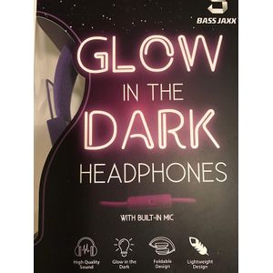 Bass Jaxx brilla en la oscuridad), auriculares w/Construido en micrófono, color morado